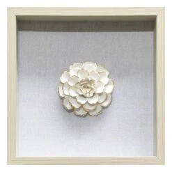 Grace Mitchell Glass Framed White Flower Wall Art, 18"