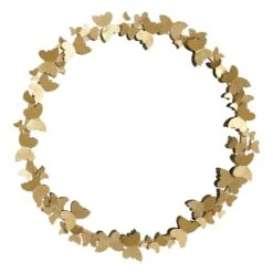 Grace Mitchell Gold Metal Butterfly Framed Round Wall Mirror, 22"