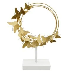Grace Mitchell Gold Ring With Butterflies Table Decor, 14"