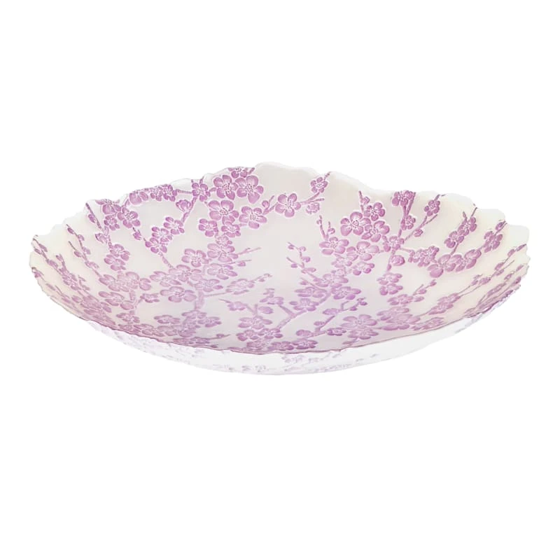 Grace Mitchell Lilac Floral Glass Bowl, 16" 1 Grace Mitchell Lilac Floral Glass Bowl, 16"
