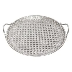 Grace Mitchell Round Woven Metal Tray, 18"