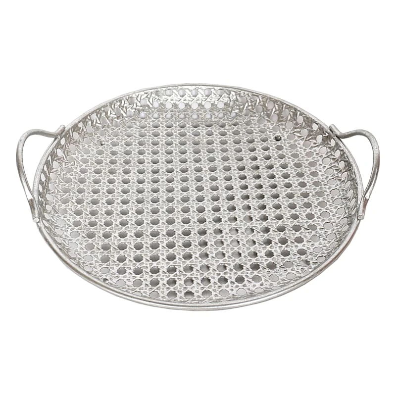 Grace Mitchell Round Woven Metal Tray, 18" 1 Grace Mitchell Round Woven Metal Tray, 18"