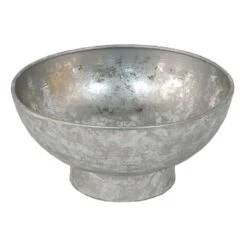Grace Mitchell Silver Metal Decorative Bowl, 13"