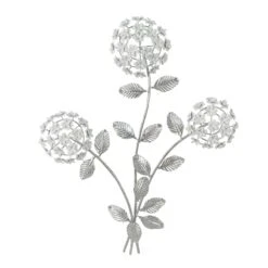 Grace Mitchell Silver Metal Flower Wall Art, 19x24