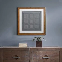 Honeybloom Glass Framed Blue & White Abstract Tile Print Wall Art, 27" -Home Decor Store honeybloom glass framed blue white abstract tile print wall art 27 2