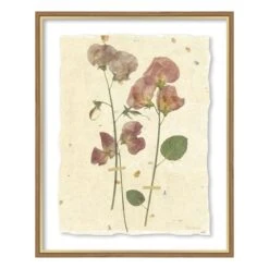 Honeybloom Glass Framed Floral Print Wall Art, 17x21
