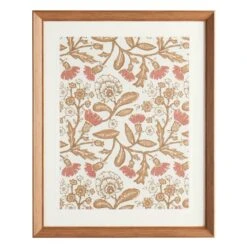 Honeybloom Glass Framed Folk Pattern Print Wall Art, 24x30