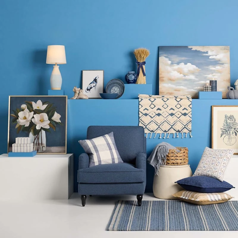 Honeybloom Ivory & Blue Striped Decorative Box, 6x5 9 Honeybloom Ivory & Blue Striped Decorative Box, 6x5 - Image 9