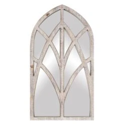 Honeybloom Windowpane Arch Wall Mirror, 20x36