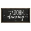 Kitchen Dancing Wood Framed Canvas Wall Art, 24x12