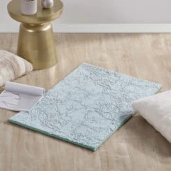 Laila Ali Foiled Icey Blue Faux Fur Accent Rug, 2x3 -Home Decor Store laila ali foiled icey blue faux fur accent rug 2x3 3