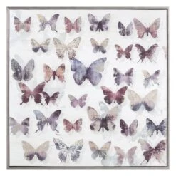 Laila Ali Framed Metallic Butterflies Canvas Wall Art, 24"