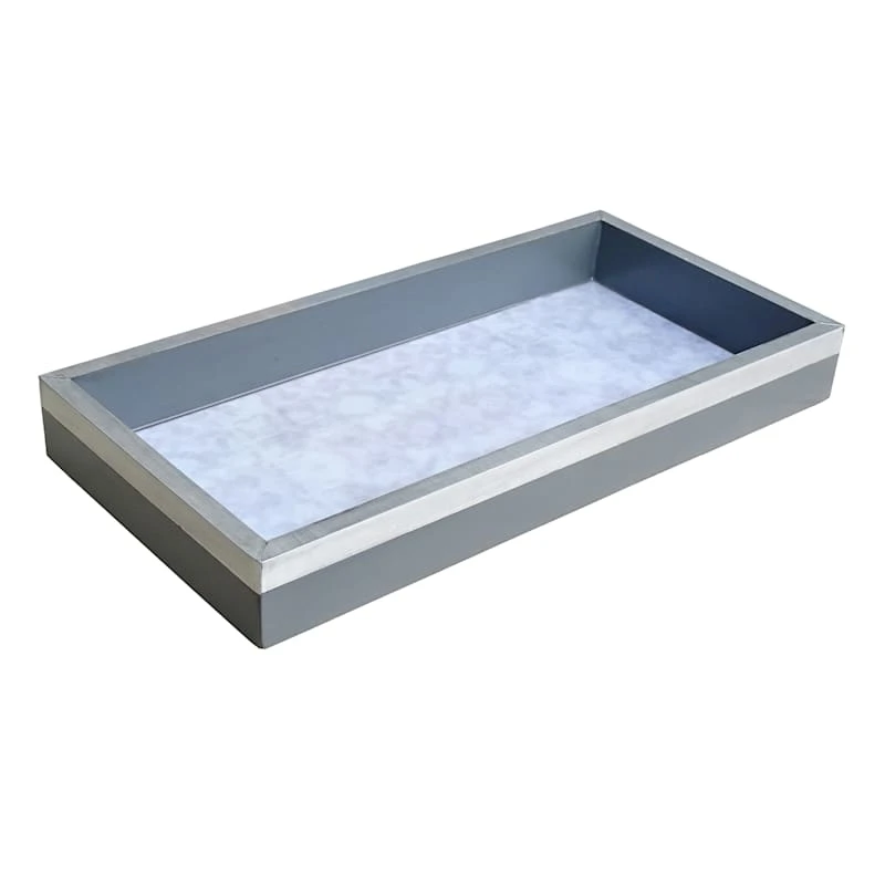 Laila Ali Metallic Decal Decorative Tray, 12x6 1 Laila Ali Metallic Decal Decorative Tray, 12x6