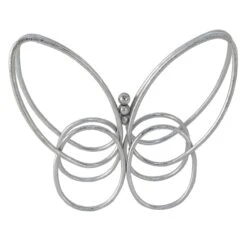 Laila Ali Silver Metal Butterfly Decor, 9"