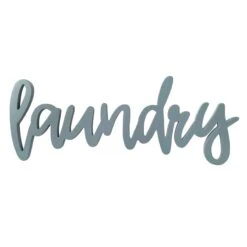 Laundry Grey Faux Wood Wall Decor, 23x9