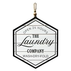 Laundry Hexagon Wall Art, 16x18