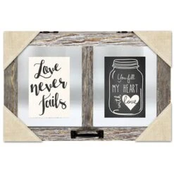 Love Never Fails Grey Float Frame, 19x12.5