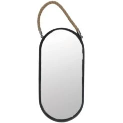 Metal Hanging Oval Wall Mirror, 8x16
