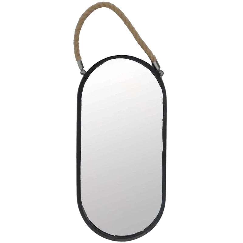 Metal Hanging Oval Wall Mirror, 8x16 1 Metal Hanging Oval Wall Mirror, 8x16