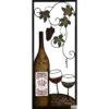 Metal Wine Bottle Left With Two Glasses Wall Decor, 13x32