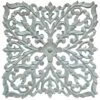 Moroccan Hand Carved Grey Wooden Panel Decor, 16"