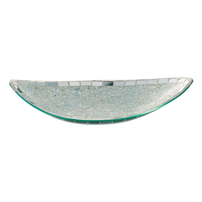 Mosaic Crackle Glass Tray, 15x7 1 Mosaic Crackle Glass Tray, 15x7