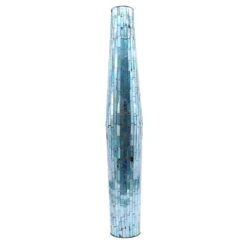 Multi-Colored Metal Mosaic Floor Vase, 36"
