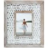 Natural Wash Outer Profile With White Openwork Inner Photo Frame, 5x7
