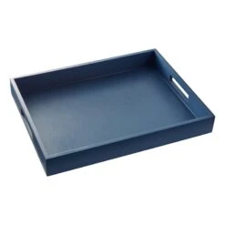 Navy Blue Decorative Wood Tray, 16x12