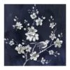 Navy Floral Metal Canvas Wall Art, 32"