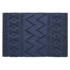 Navy Reign Loop Cotton Acccent Rug, 30x45
