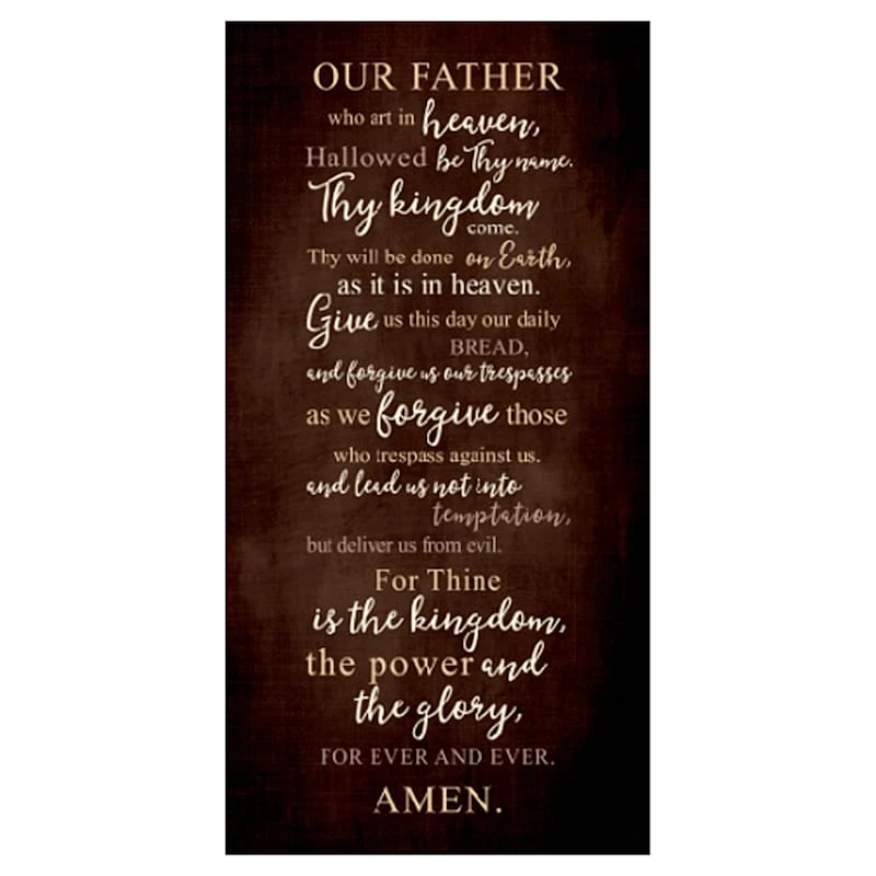 Our Father Prayer Canvas Wall Art, 12x24 1 Our Father Prayer Canvas Wall Art, 12x24