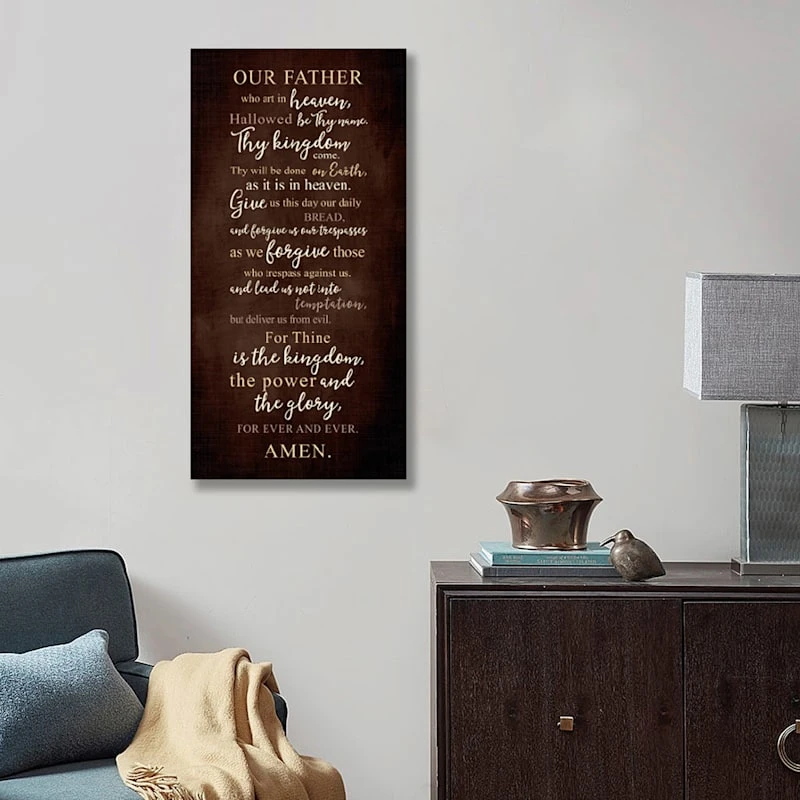 Our Father Prayer Canvas Wall Art, 12x24 2 Our Father Prayer Canvas Wall Art, 12x24 - Image 2