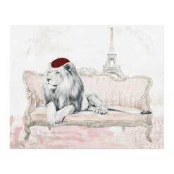 Paris Lion Canvas Wall Art, 20x16