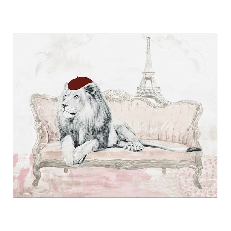 Paris Lion Canvas Wall Art, 20x16 1 Paris Lion Canvas Wall Art, 20x16