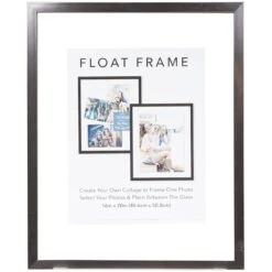 Pewter Linear Profile Floating Wall Frame, 16x20