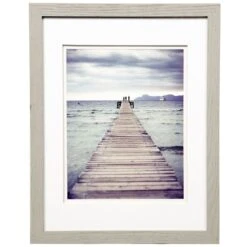 Pick & Mix 11x14 Matted To 8x10 Air Float Linear Wall Frame, Grey