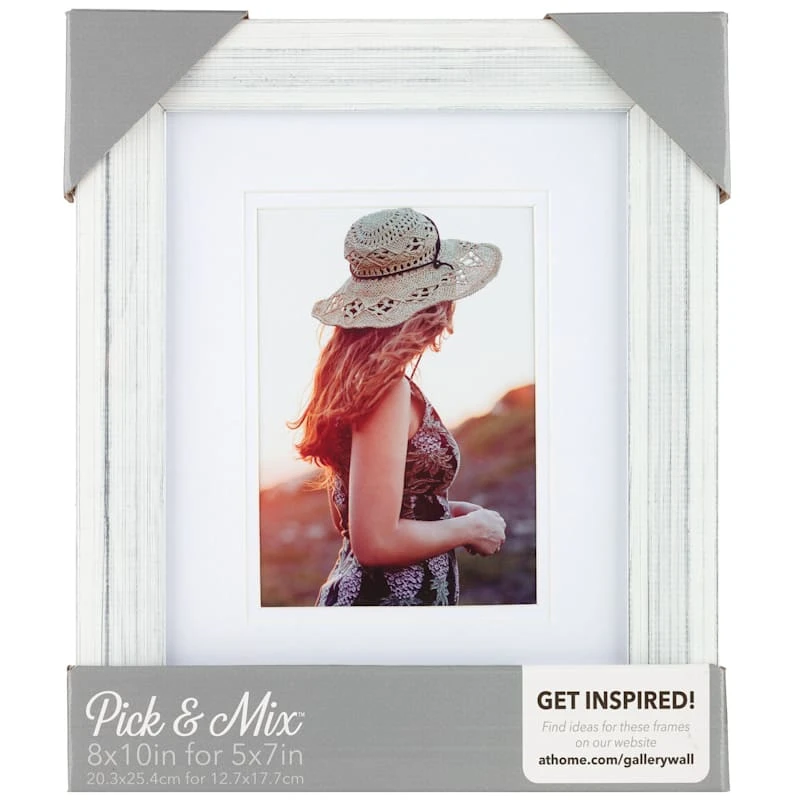 Pick & Mix 8x10 Matted To 5x7 Wall Frame, Whitewash 2 Pick & Mix 8x10 Matted To 5x7 Wall Frame, Whitewash - Image 2