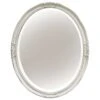 Polyurethane Beads Distressed White Oval Wall Mirror, 24x31