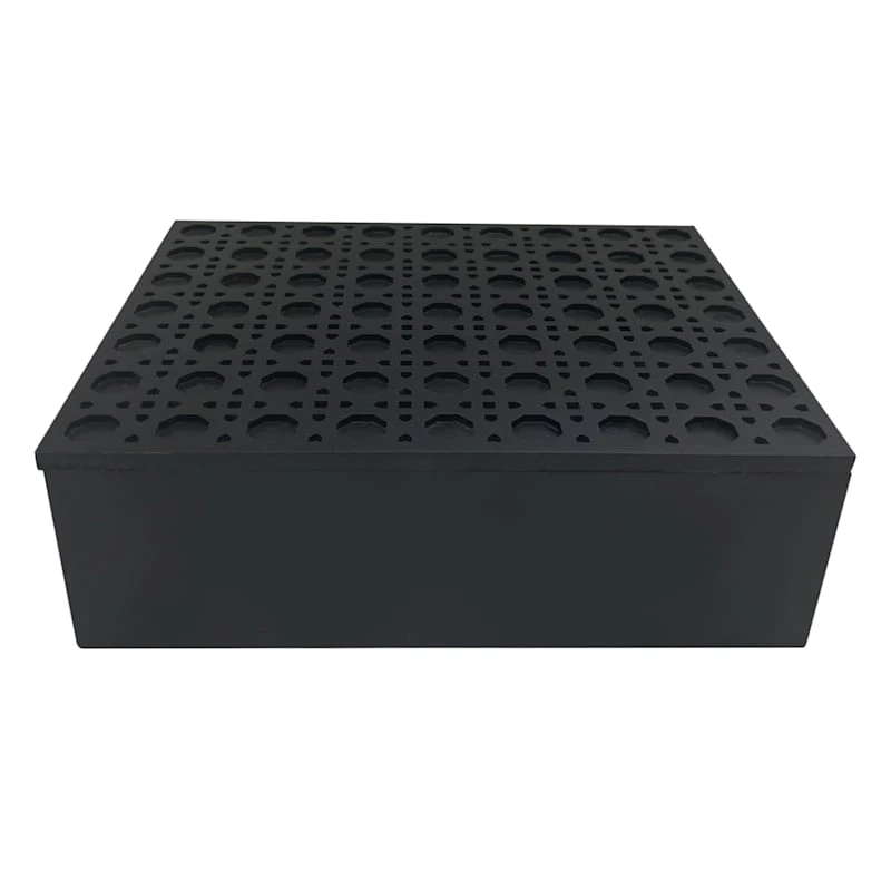 Providence Black Rattan Wood Box, 9x7 1 Providence Black Rattan Wood Box, 9x7