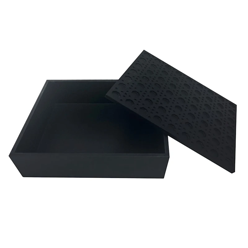 Providence Black Rattan Wood Box, 9x7 2 Providence Black Rattan Wood Box, 9x7 - Image 2