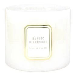 Providence White Mystic Birchwood Scented Pillar Candle, 6x5