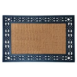 Ribbed Scroll Border Coir Mat, 18x30