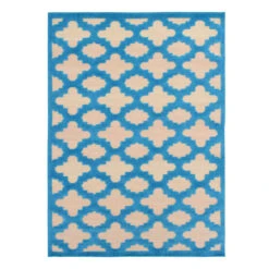 Torino Turquoise Trellis Area Rug, 5x7