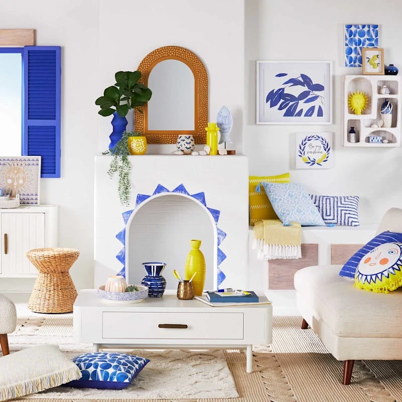 Tracey Boyd Blue Wooden Fish On Stand, 16" 2 Tracey Boyd Blue Wooden Fish On Stand, 16" - Image 2