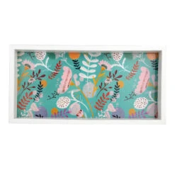 Tracey Boyd Multicolor Floral Printed Decorative Tray, 12x6