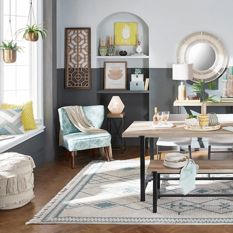 Tracey Boyd Whitewashed Bamboo Round Wall Mirror, 35" 2 Tracey Boyd Whitewashed Bamboo Round Wall Mirror, 35" - Image 2