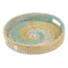 Tracey Boyd Yellow & Blue Seagrass Decorative Tray, 16"