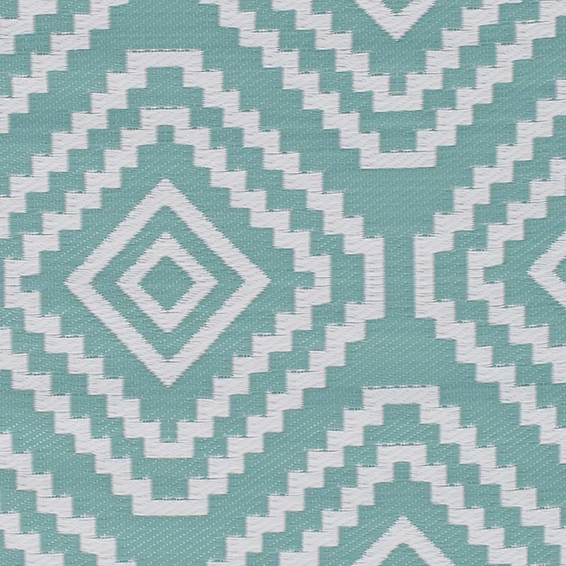Turquoise Diamond Design Plastic Outdoor Area Rug, 5x7 3 Turquoise Diamond Design Plastic Outdoor Area Rug, 5x7 - Image 3