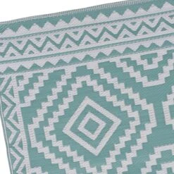 Turquoise Diamond Design Plastic Outdoor Area Rug, 6x9 -Home Decor Store turquoise diamond design plastic outdoor area rug 6x9 4